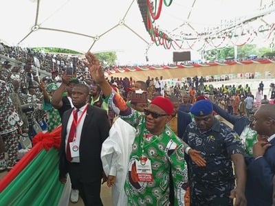 Breaking: Wike, Atiku, Saraki Storm Venue Of PDP Special National Convention/ Presidential Primary