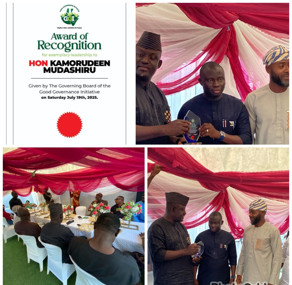 Lagelu Chairman, Hon. Kamorudeen, Honored with Good Governance Award for Exemplary Leadership